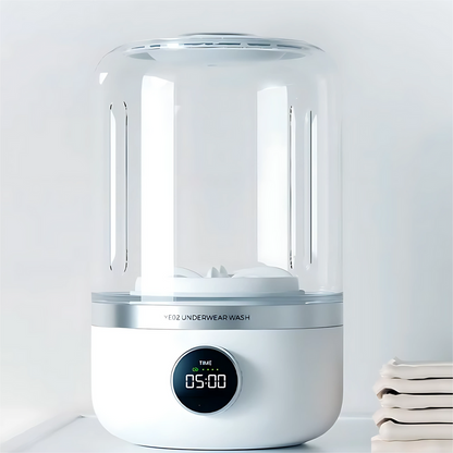 Mini machine à laver portable, petite machine à laver de 1,2 L, peut être utilisée pour les sous-vêtements, les chaussettes, les serviettes de salive, adaptés aux appartements, aux hôtels et aux voyages