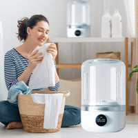 Mini machine à laver portable, petite machine à laver de 1,2 L, peut être utilisée pour les sous-vêtements, les chaussettes, les serviettes de salive, adaptés aux appartements, aux hôtels et aux voyages