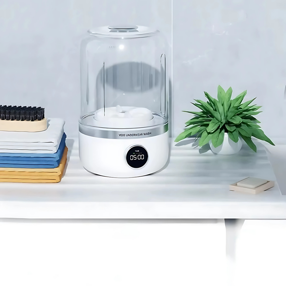 Mini machine à laver portable, petite machine à laver de 1,2 L, peut être utilisée pour les sous-vêtements, les chaussettes, les serviettes de salive, adaptés aux appartements, aux hôtels et aux voyages