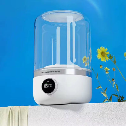 Mini machine à laver portable, petite machine à laver de 1,2 L, peut être utilisée pour les sous-vêtements, les chaussettes, les serviettes de salive, adaptés aux appartements, aux hôtels et aux voyages